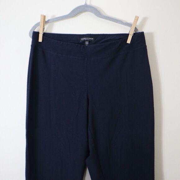Eileen Fisher Size PP System Washable Crepe Slim Ankle Pant Navy Blue - Picture 3 of 10